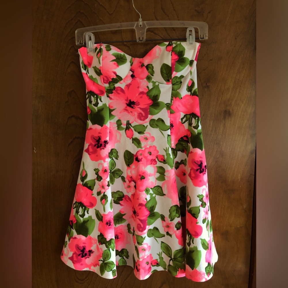 Colorful Floral Women’s Strapless Dress